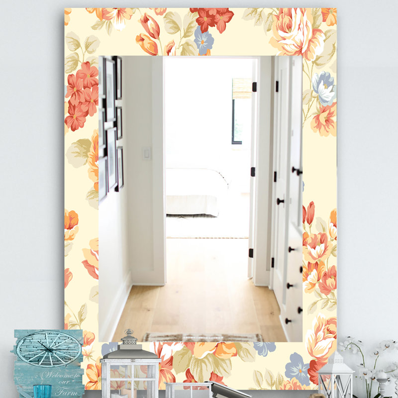 Miroir de salle de bain/meuble-lavabo traditionnel fleur 28, H 24 po x l 32 po