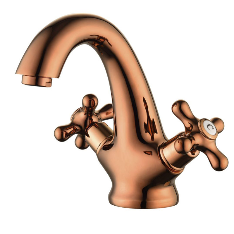 Robinet de salle de bain moderne à un trou, Or rose