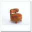 Chaise d'appoint sans accoudoirs en fourrure avec dossier incurvé et pieds en bois massif rembourrés-888474033