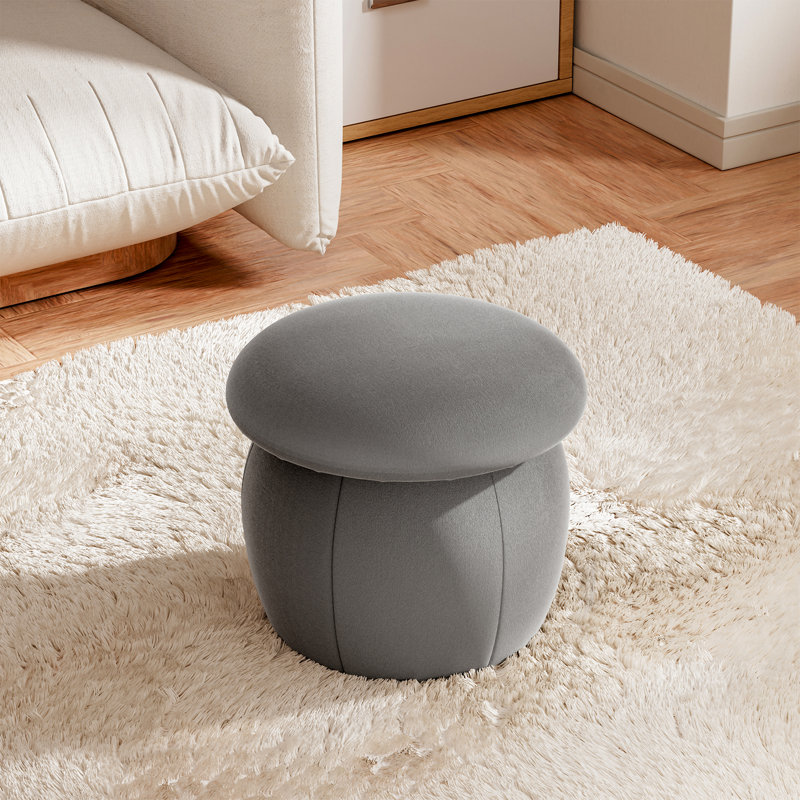 Behr 40cm Wide Velvet Novelty Solid Colour Ottoman, Grey