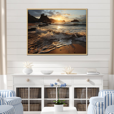 «Beach Photo Serene Shores IX - Nautical & Beach», reproduction d'art sur toile