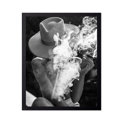 Woman in Hat Smoking