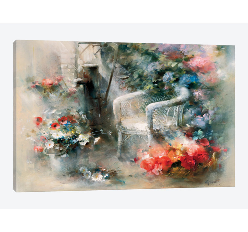 « idyllic place », reproduction sur toile, H 26 po x l 40 po x P 1,5 po, Pas de tapis, Toile tendue
