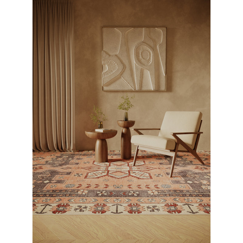 Fitnat Hand Loomed Washable Oriental Indoor Rug, Square 6'