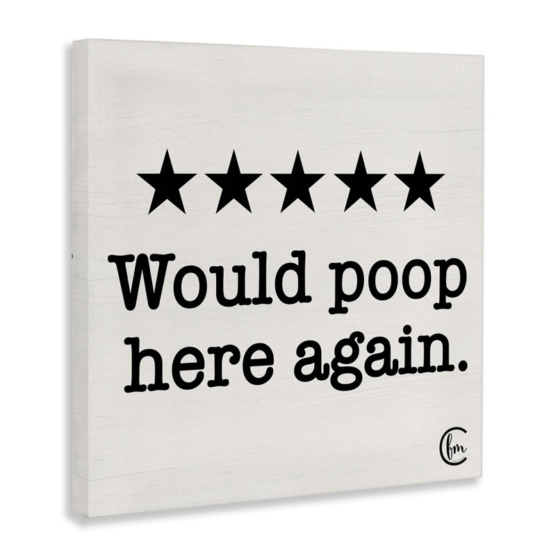 «Will Poop Here Again» par Penny Lane, impression d'art textuel sur cadre flottant, H 24 po x l 24 po