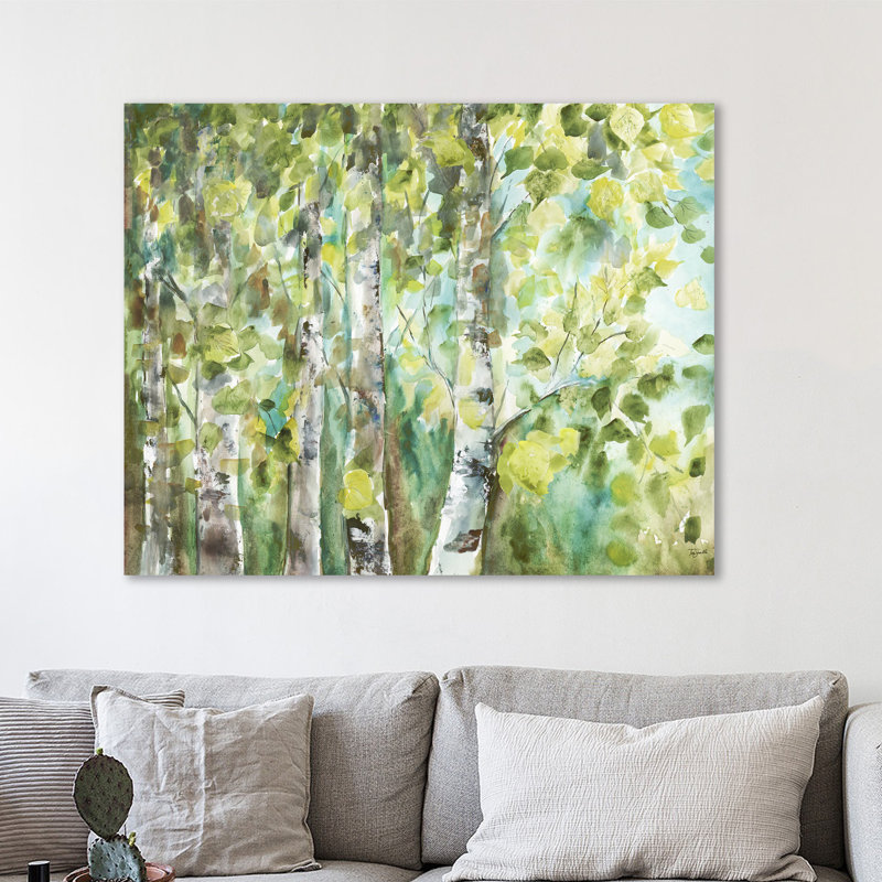 « aquarelle summer aspens » par tre sorelle studios, reproduction d’art sur toile tendue, H 16 po x l 20 po x P 1,5 po