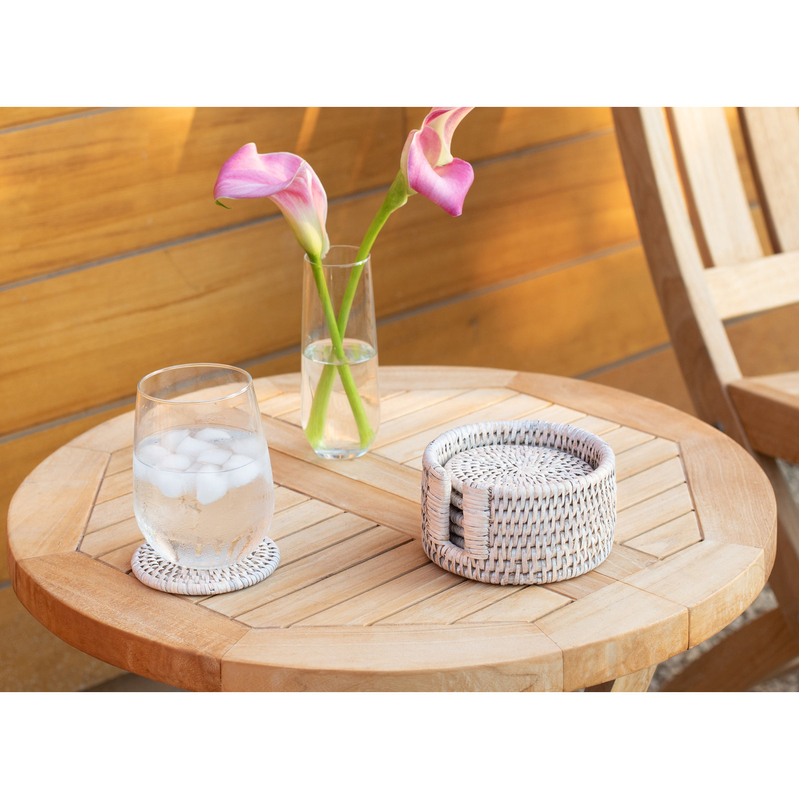 Camden Coaster Set with Stand, White