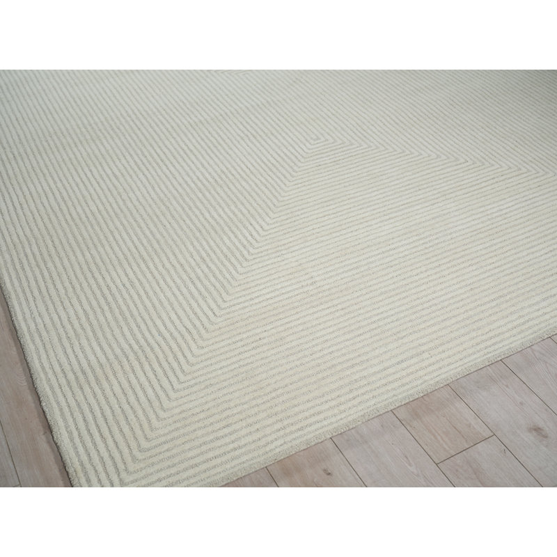 Serenity handloomed PET Beige/Brown Area Rug, Silver/Ivory, Rectangle 6' x 9'