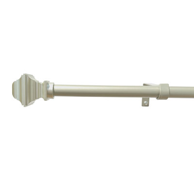 Rotella Metal Rod With PVC Finials Adjustable Single Curtain Rod
