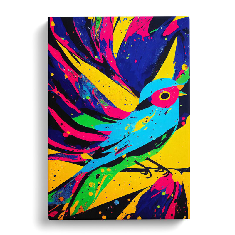 Bird Splash Abstract - Wall Art, Wrapped Canvas, 50cm H x 35cm W x 3cm D, No Matte