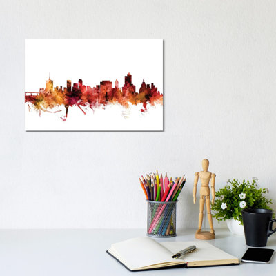 Tulsa, Oklahoma Skyline by Michael Tompsett - 1 Piece Wrapped Canvas Wall Art