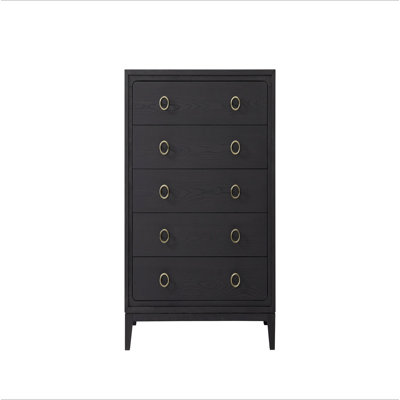 Commode 5 tiroirs au fini poivre