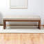 Banc rembourré beige clair avec bois fini noyer Crivello, H 17,32 po x l 52,17 po x P 18,9 po-30320083