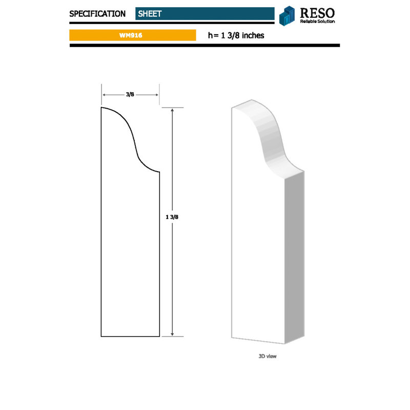 Rmc 916 3/8 In.d X 1 3/8 In. W X 85 In. L Primed Finger-Joined Pine Door Stop Moding 3-Pcs 21 Ft Total