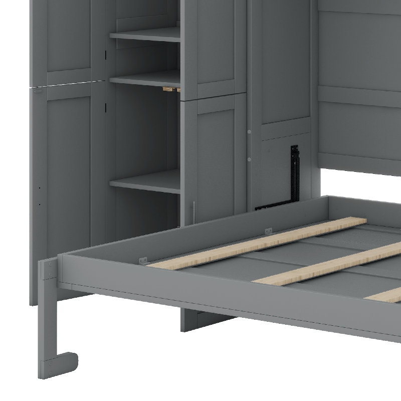 Lit escamotable mural avec armoires Murphy, Gris