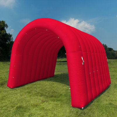 Tunnel d'entrée portatif et gonflable avec ventilateur installé, idéal pour les courses, les événements et les soldes (rouge, 10 x 10 x 9 pi)