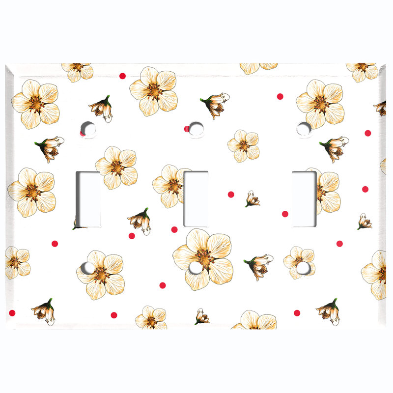 Patterned 3 - Gang Toggle Light Switch Standard Wall Plate