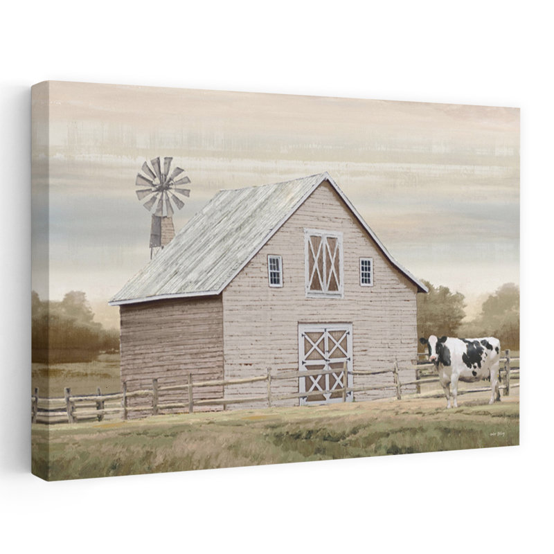 Ferme en bois noué - Art contemporain, H 24 po x l 16 po