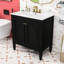 Meuble-lavabo simple autoportant moderne avec lavabo en céramique, rangement spacieux et portes à fermeture douce-409481400
