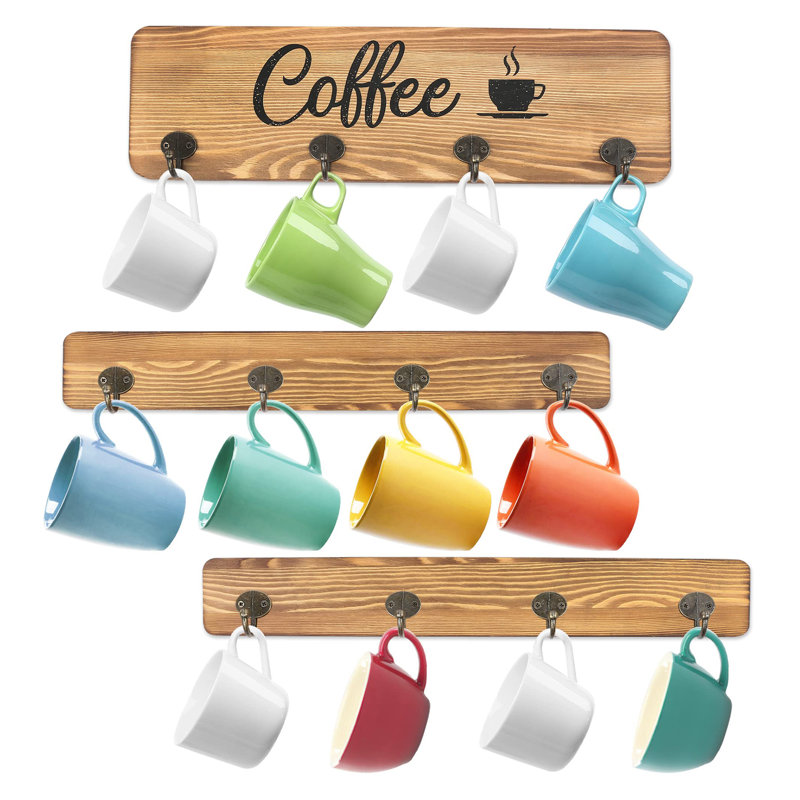 Porte-tasses mural Rustic, Bois