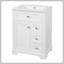 Meuble-lavabo blanc 24 po avec lavabo, panneau de fibres à densité moyenne et fabrication en bois de pin, 3 tiroirs et armoire avec support de rangement à 2 niveaux, porte et tiroirs à fermeture en douceur, conception moderne pour les petites et moyennes salles de bain-579169864