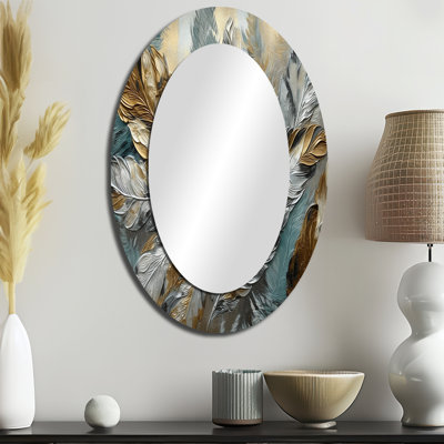 Miroir mural ovale argent et or Expressions of Freedom I