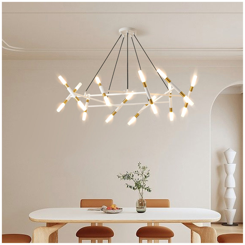 20-Light Modern Chandelier Light , White