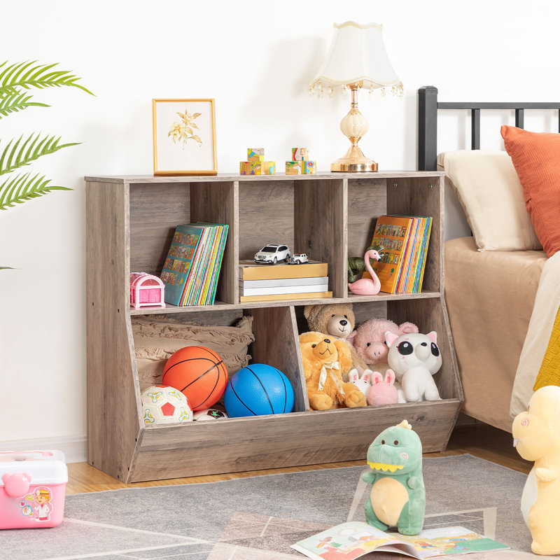 Toy Organizer Chip Resistant Kids Bookcase, Greige