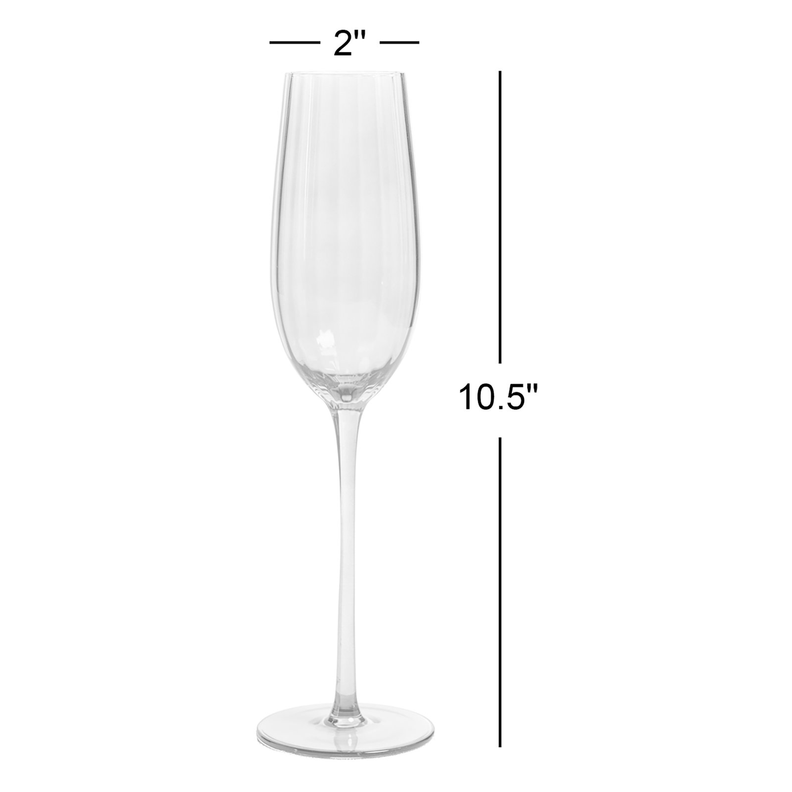 Boulder Ribbed Champagne Flute, Smoke