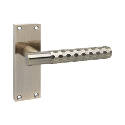 Golden Grace 6 Pairs Victorian Design Knurled Hex Cut Door Handle Antique Brass Finish Bathroom and Lock Set - 120mm x 40mm