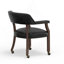 Chaise de salle à manger et de jeu en noyer avec similicuir noir-337878610