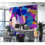 Murale abstraite pelez et collez Lajeanna - Violet-106503688