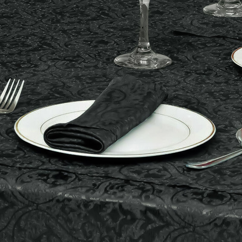 Polyester Damask Rectangle Napkin, Black