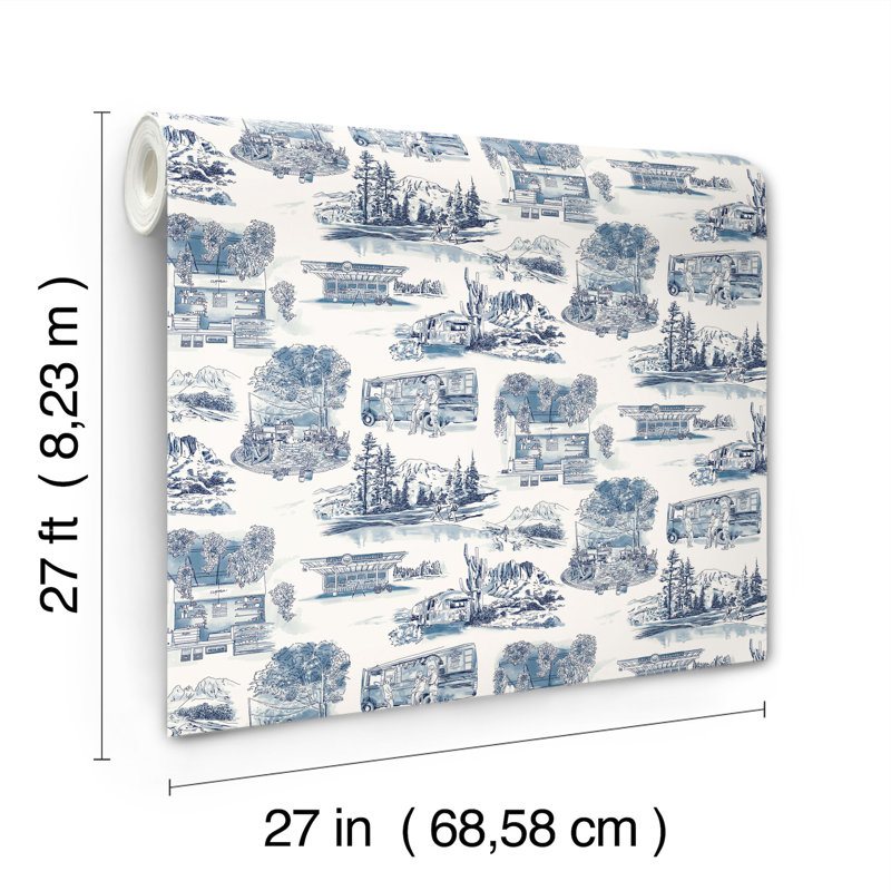 Rouleau de papier peint L 27 pi x l 27 po, Bleu marine