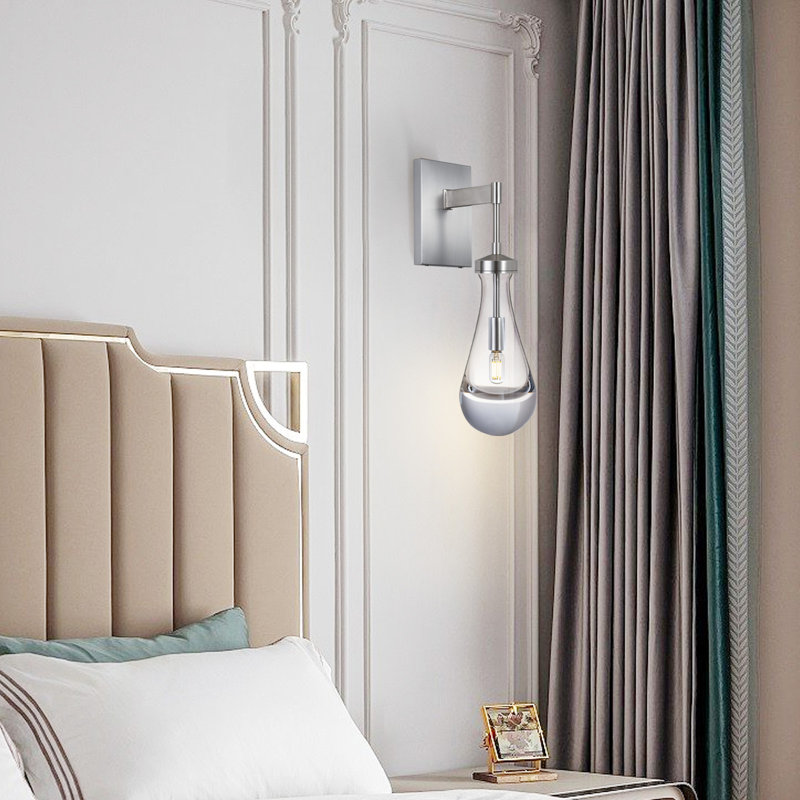 Light Dimmable Teardrop Wall Sconce, 2, Black