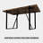 55" Rectangular Dining Table, 1.5" Thick Dark Wood Tabletop, 4-6 Person, Black Metal Legs, Mid Century Accessory Modern Home-1571299147