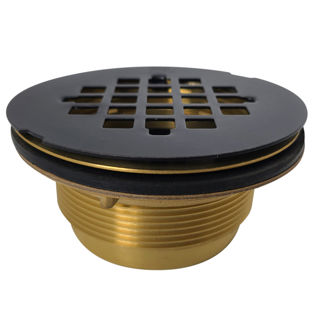 4-1/4" Square Grate Shower Drain Cover with 2" Brass Drain Pipe Westbrass