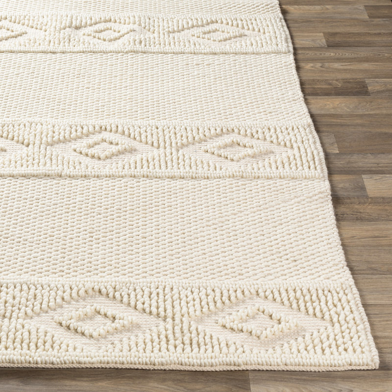 Tapis brun clair en laine / coton tissé à plat à la main Areyah, Rectangle 2 pi x 3 pi