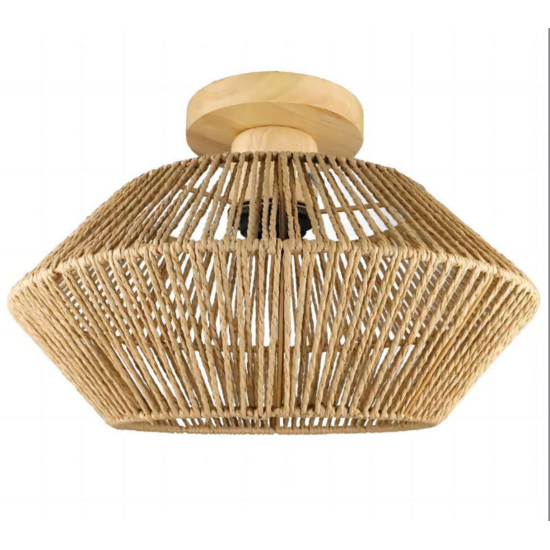 Rustic woven cage lamp, with a simple and natural feel, is a versatile light fixture suitable for living rooms, studies, and hallways.