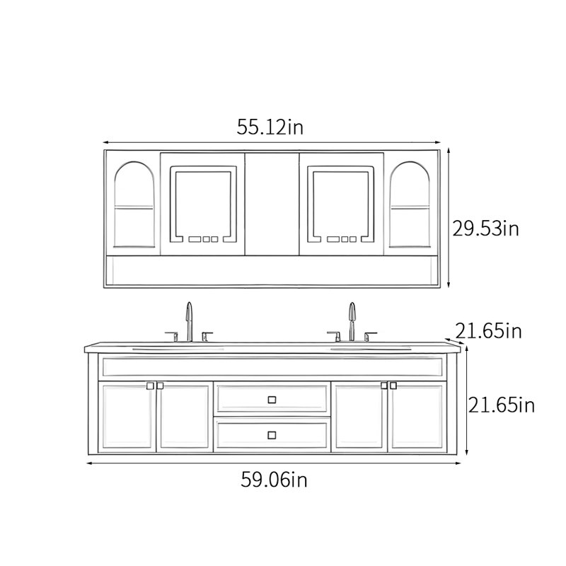 Bosse, 21.65" H x 59.06" W x 21.65" D