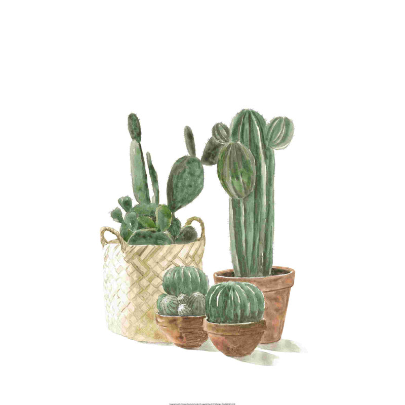 " Cacti In Pots " Painting Print, 18" H x 12" W