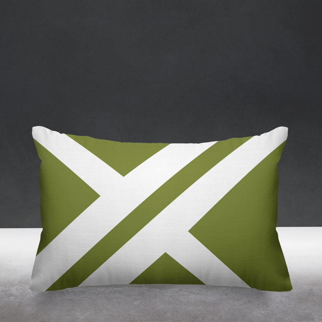 York Geometric Indoor/Outdoor Reversible Throw Pillow ULLI HOME