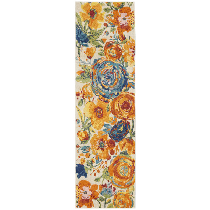 DH-ALR07 Floral Indoor Rug, Runner 2'3" x 7'6"