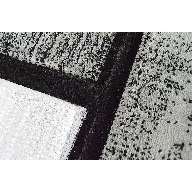 Tapis abstrait gris Mccampbell, Rectangle 5 pi x 8 pi