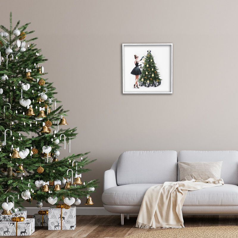 Arbre de Noël tendance, estampe numérique par Amanda Greenwood, Estampe numérique encadrée blanc bord de mer