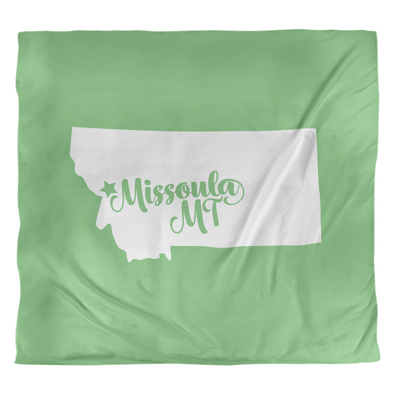 Housse de couette missoula montana, Polyester brossé, Housse de couette pour très grand lit, Vert