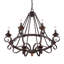 Lustre rustique noir à 8 lumières Noble