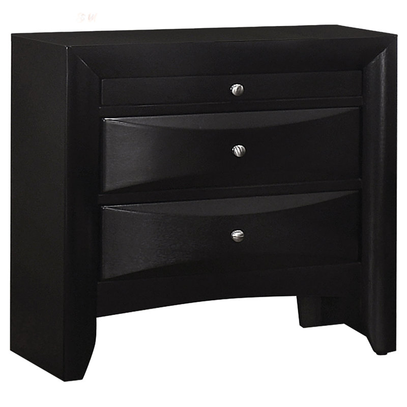 Table de chevet à 2 tiroirs Vollenhove avec plateau coulissant, design moderne et élégant pour un rangement et une commodité améliorés