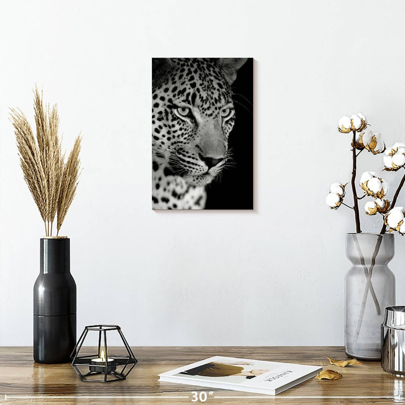 Brampt Leopard Monochrome, 12" H x 8" W
