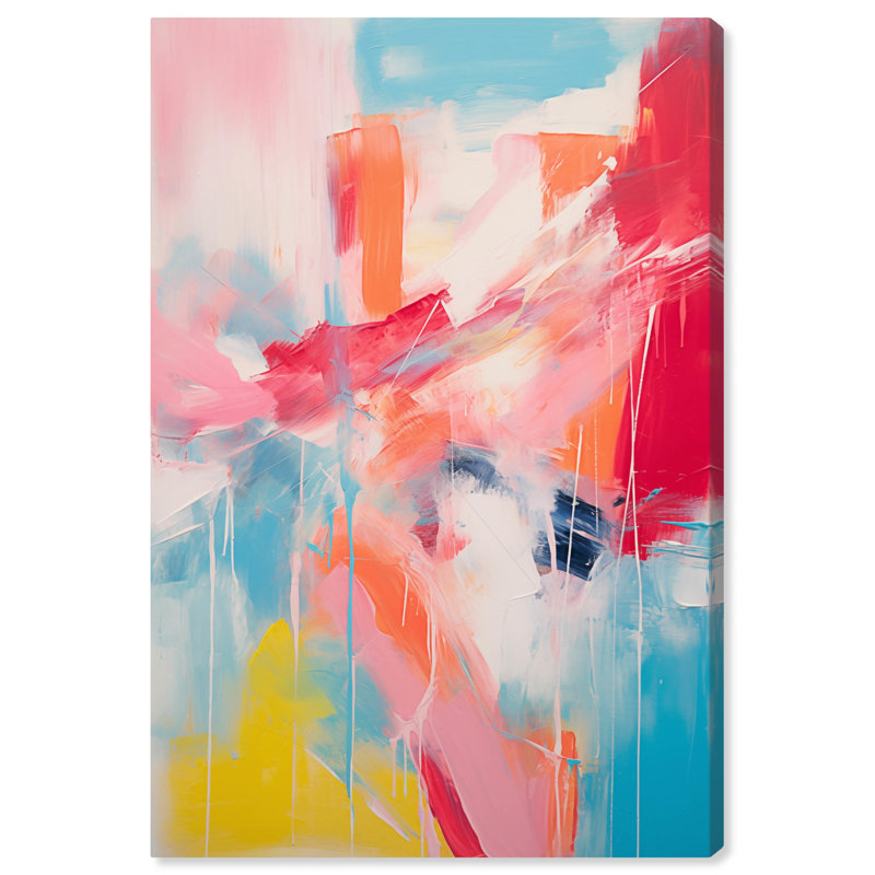 Sorbet Abstract Retro Modern Canvas Wall Art, 10" x 15"